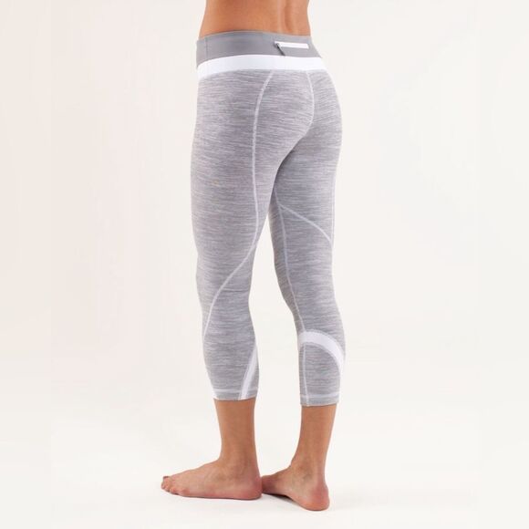 Lululemon Run Inspire Crop II Wee Are From Space White Combo/Fossil/White Size 4 - Picture 2 of 7